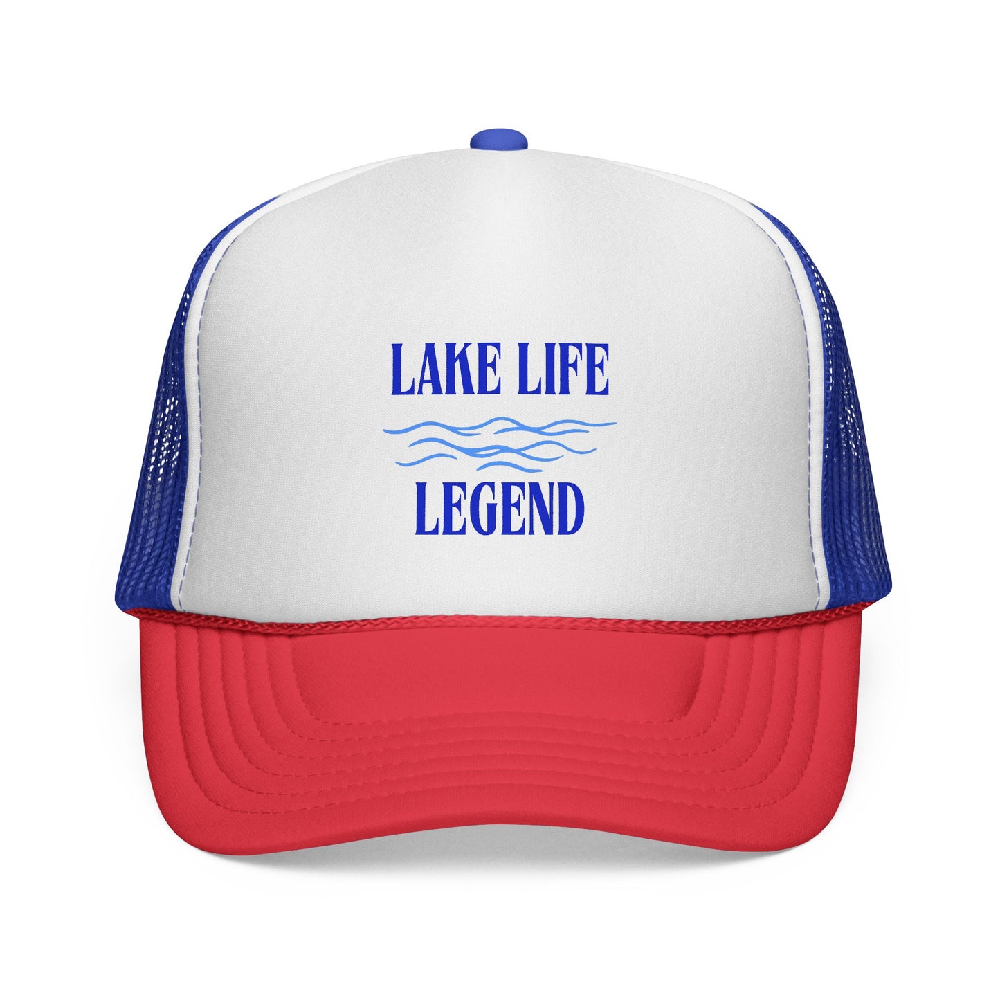 Lake Life Legend Trucker Hat – Foam Cap with Bold Printed Design, Adjustable Fit
