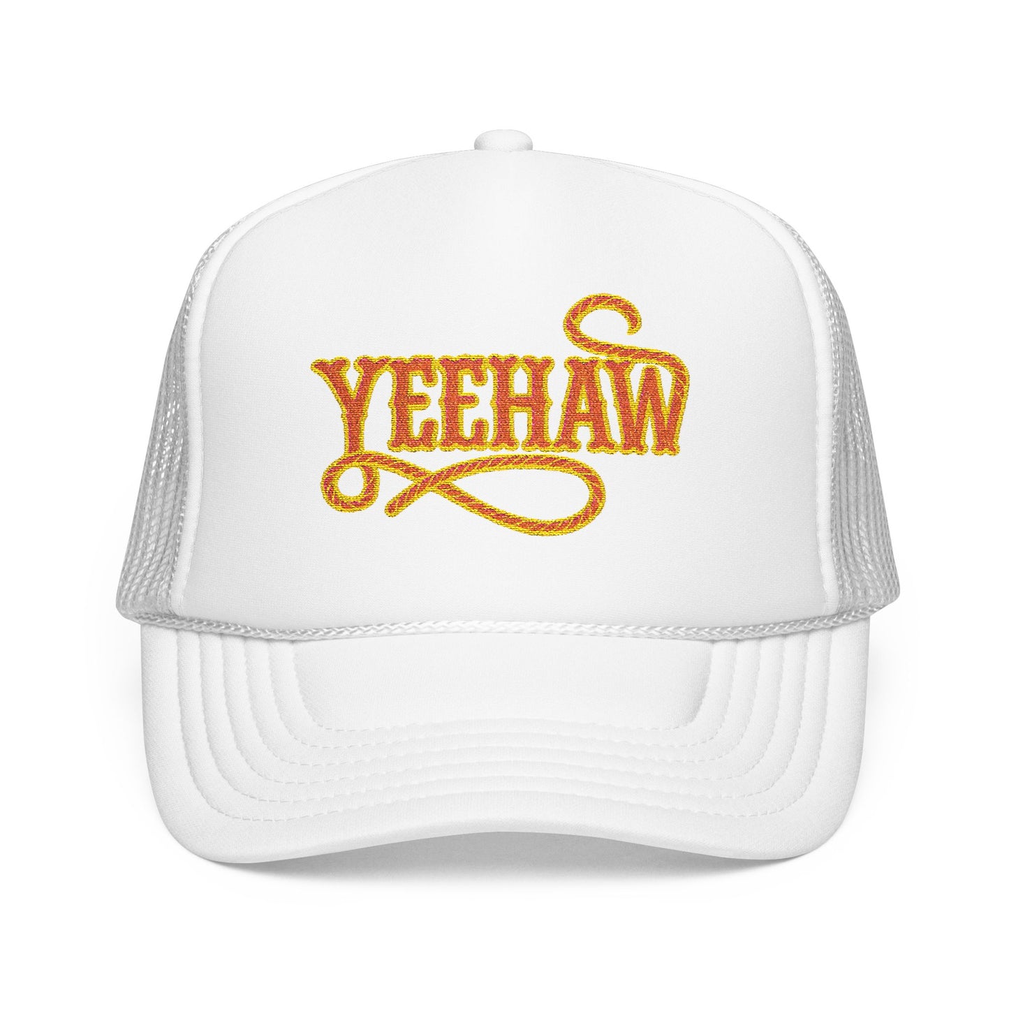 Yeehaw Trucker Hat – Pink & Yellow Embroidered Cap