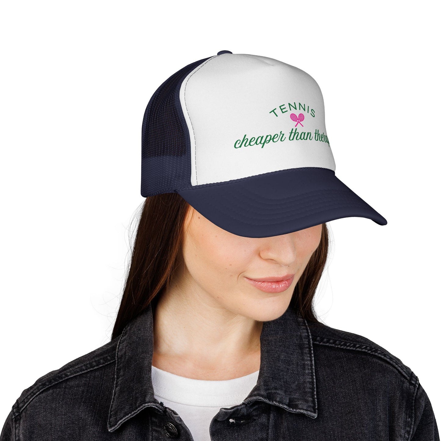 Tennis is Cheaper Than Therapy Trucker Hat