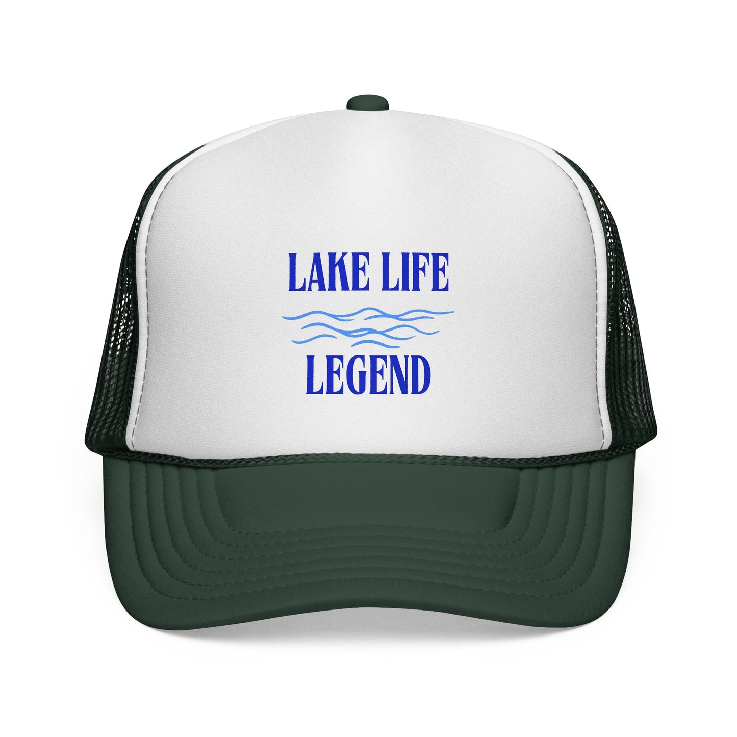 Lake Life Legend Trucker Hat – Foam Cap with Bold Printed Design, Adjustable Fit