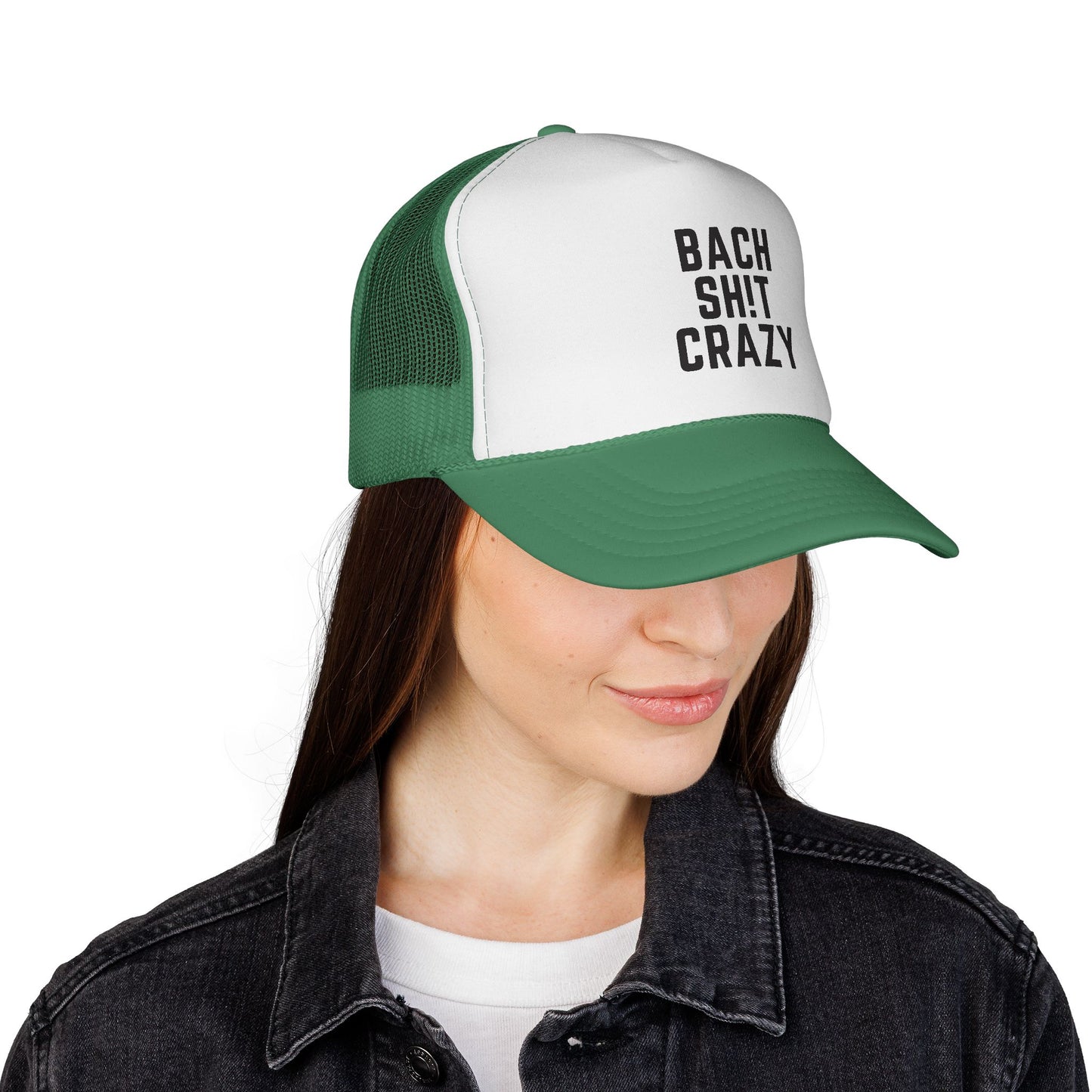 Bach Sh!t Crazy Foam Trucker Hat – Bold Black Font, Adjustable