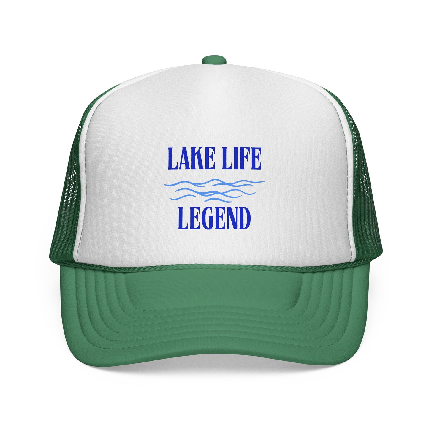 Lake Life Legend Trucker Hat – Foam Cap with Bold Printed Design, Adjustable Fit