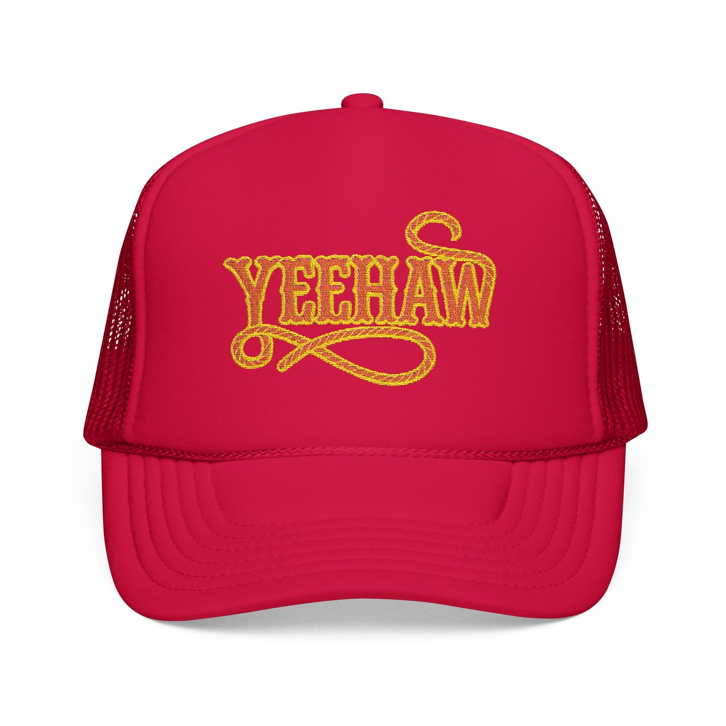 Yeehaw Trucker Hat – Pink & Yellow Embroidered Cap
