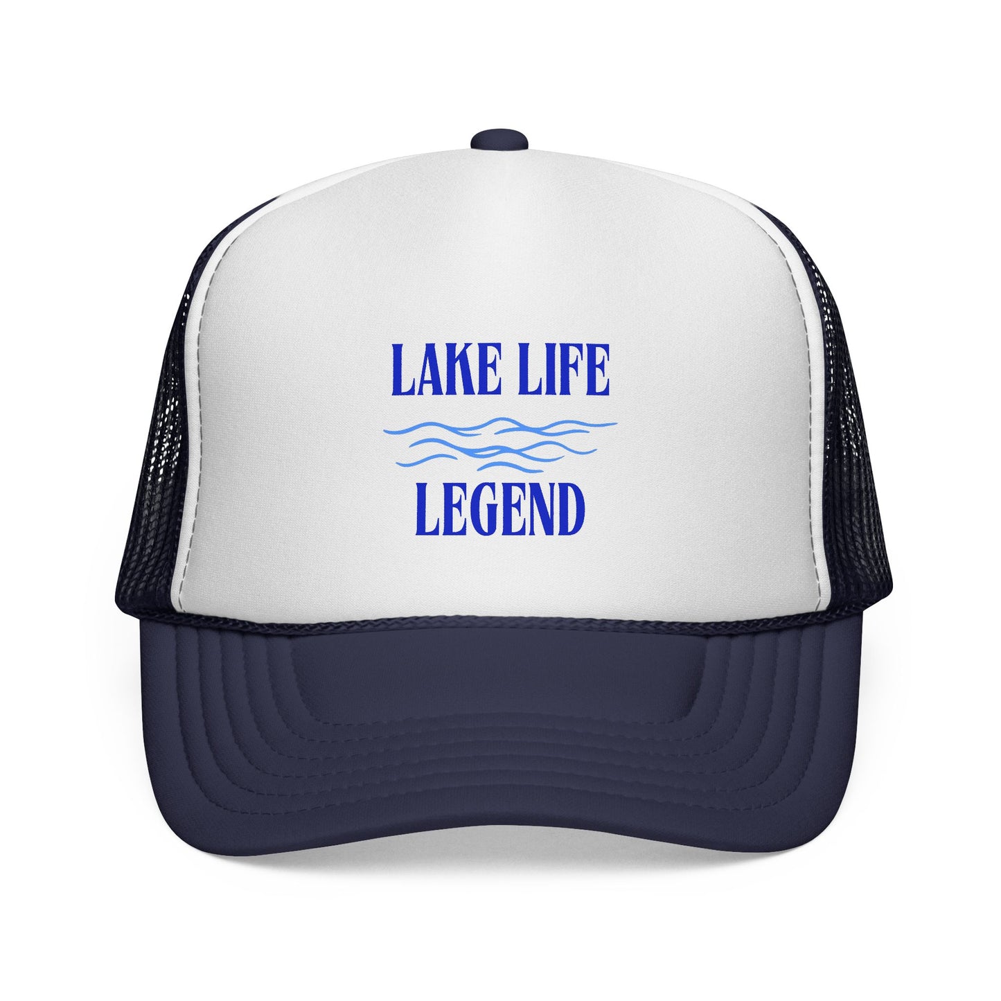 Lake Life Legend Trucker Hat – Foam Cap with Bold Printed Design, Adjustable Fit