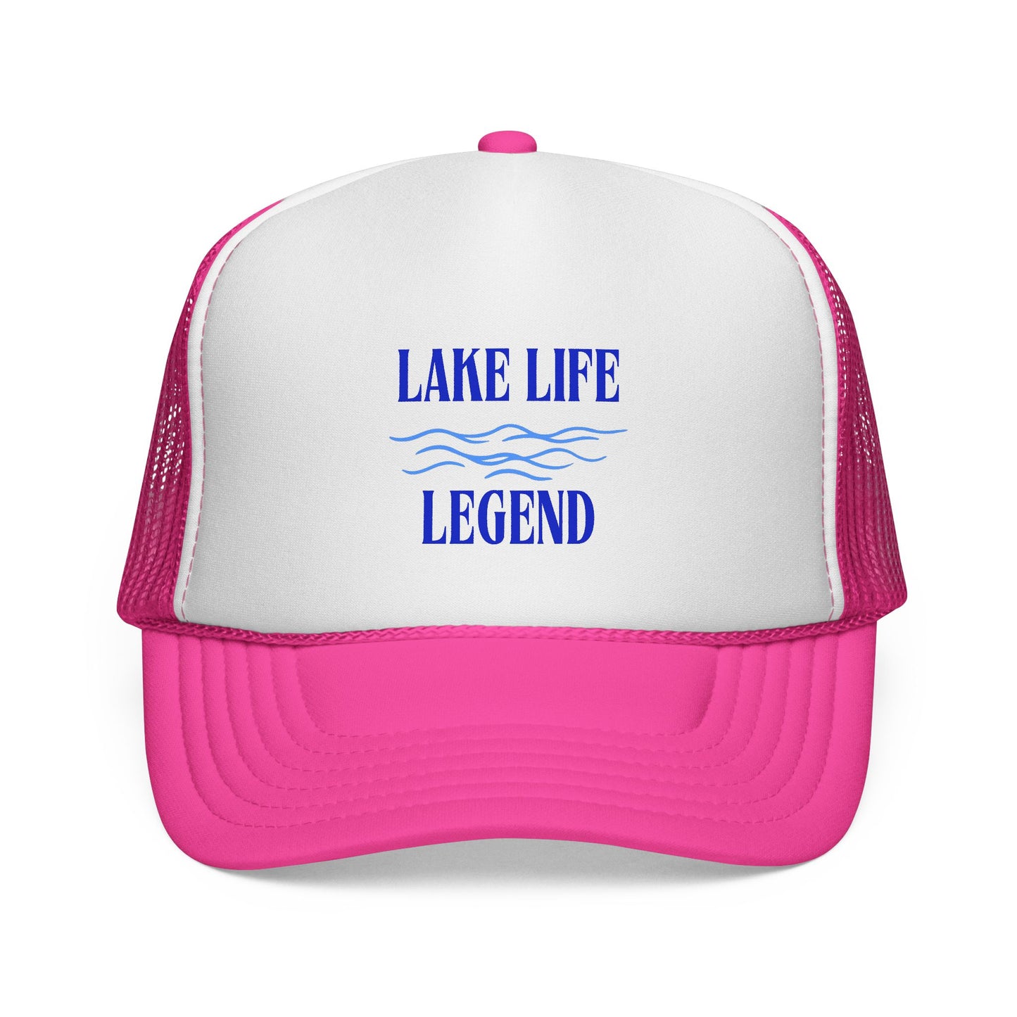Lake Life Legend Trucker Hat – Foam Cap with Bold Printed Design, Adjustable Fit
