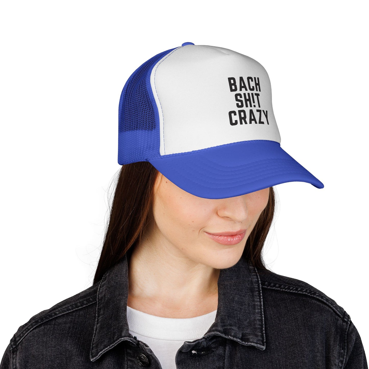 Bach Sh!t Crazy Foam Trucker Hat – Bold Black Font, Adjustable