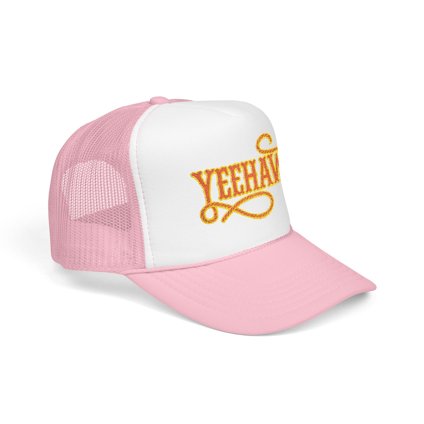Yeehaw Trucker Hat – Pink & Yellow Embroidered Cap