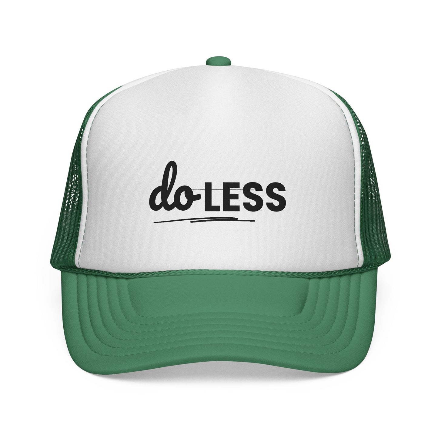 Do Less – Minimalist Funny Trucker Hat Black Font