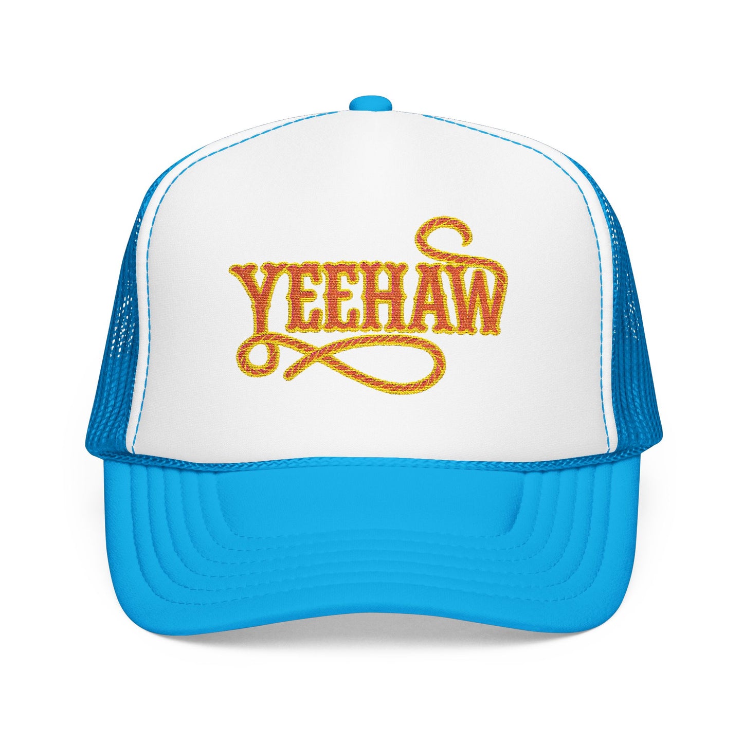 Yeehaw Trucker Hat – Pink & Yellow Embroidered Cap