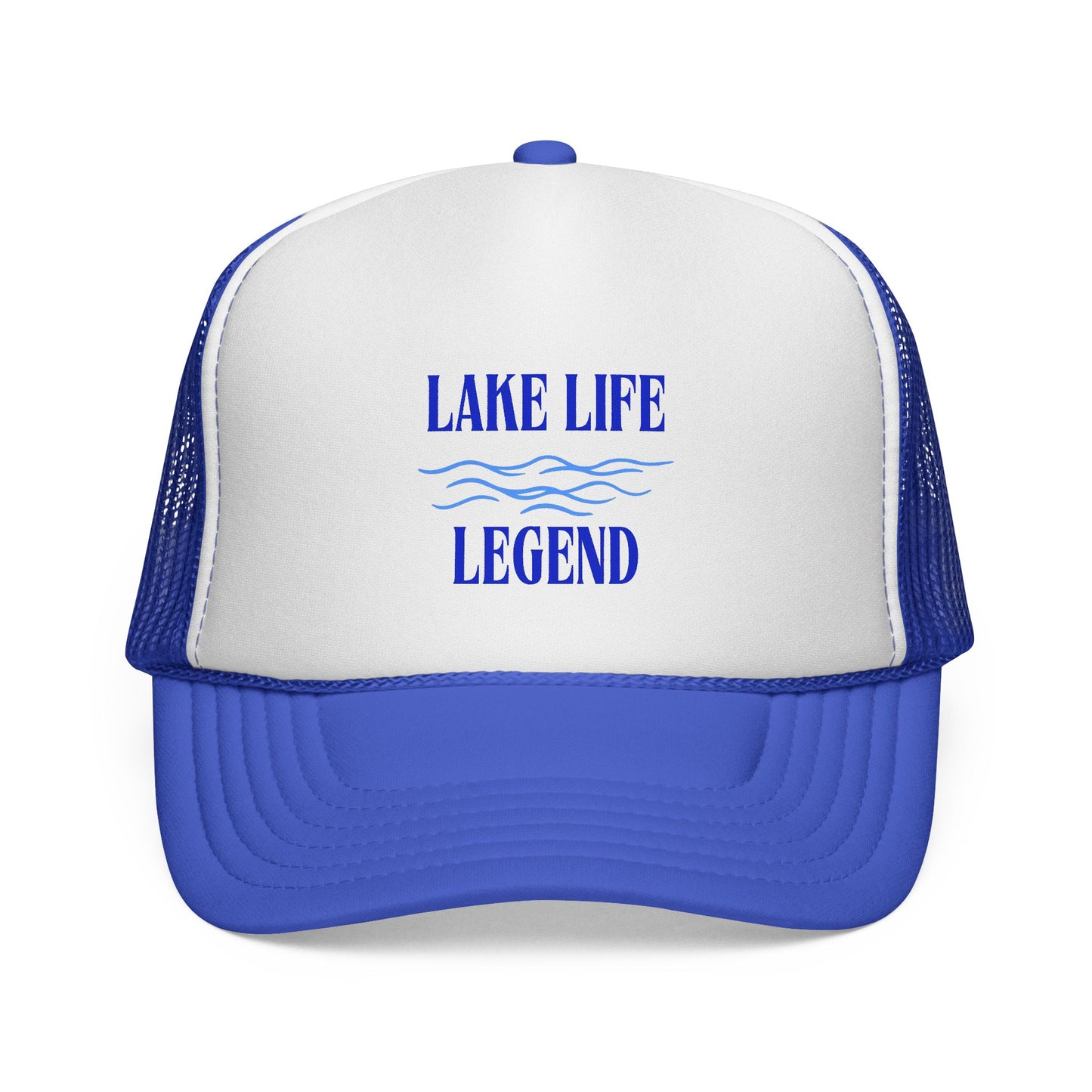 Lake Life Legend Trucker Hat – Foam Cap with Bold Printed Design, Adjustable Fit