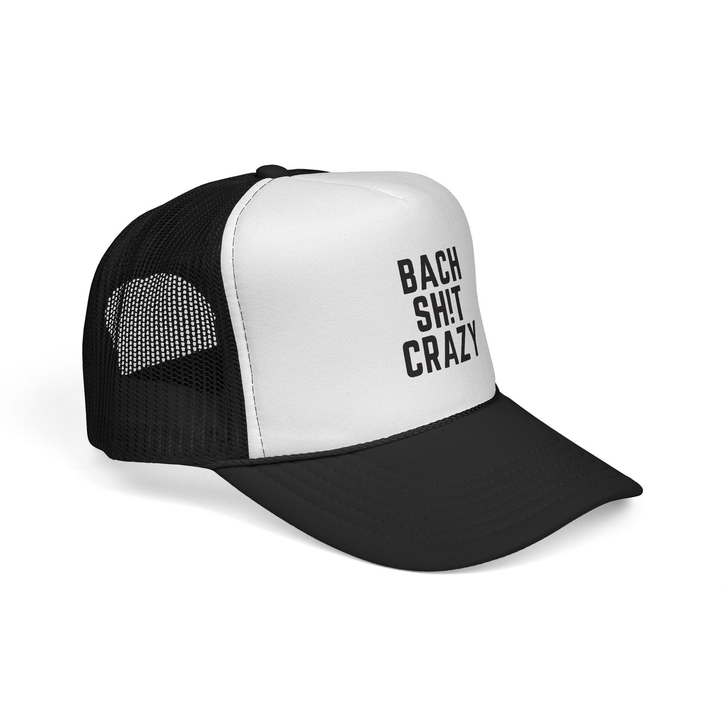 Bach Sh!t Crazy Foam Trucker Hat – Bold Black Font, Adjustable