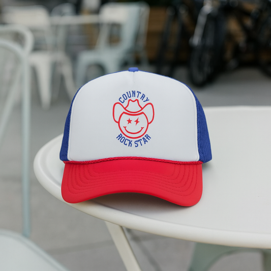 Happy Cowboy Country Rock Star Trucker Hat