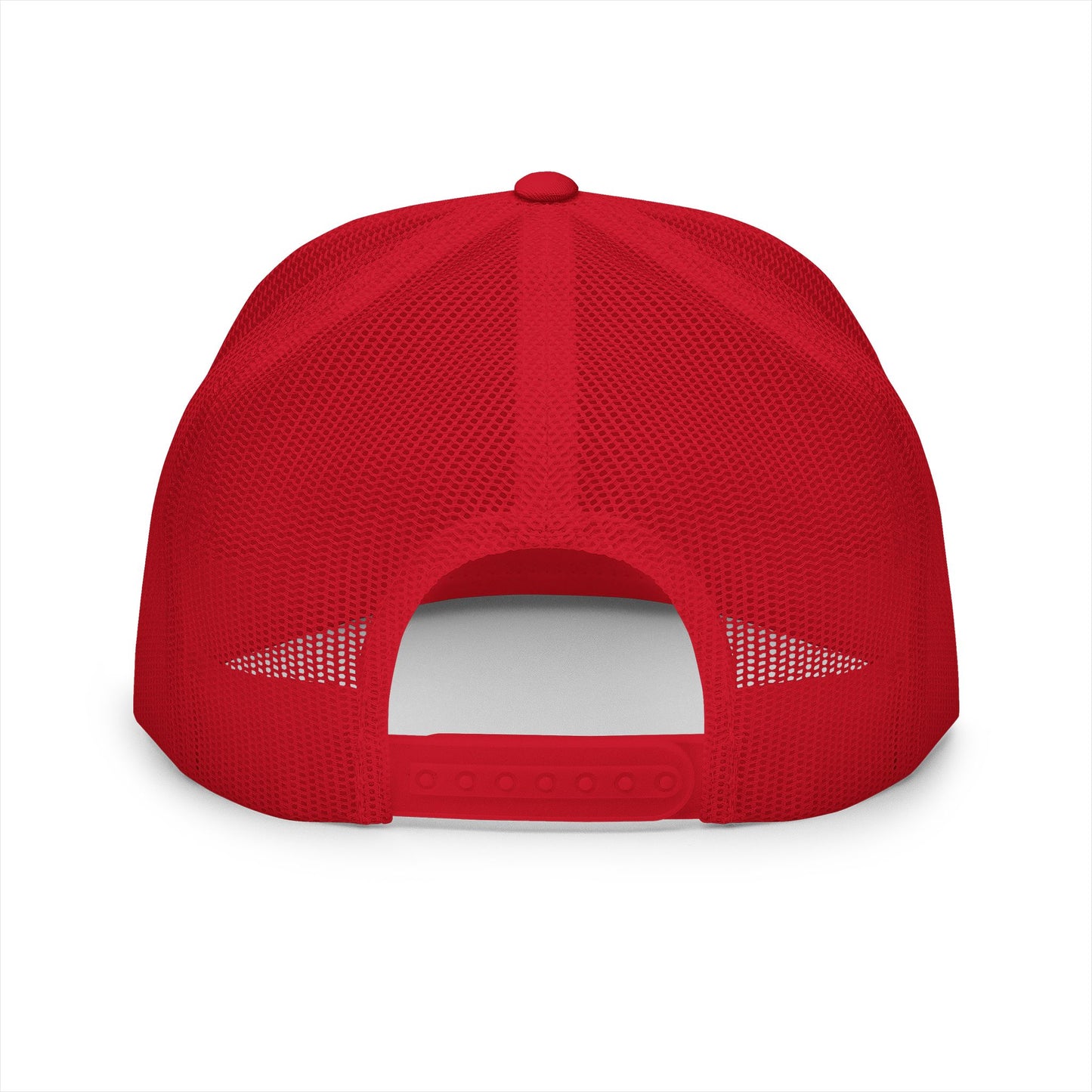 Red mesh cap on a white background
