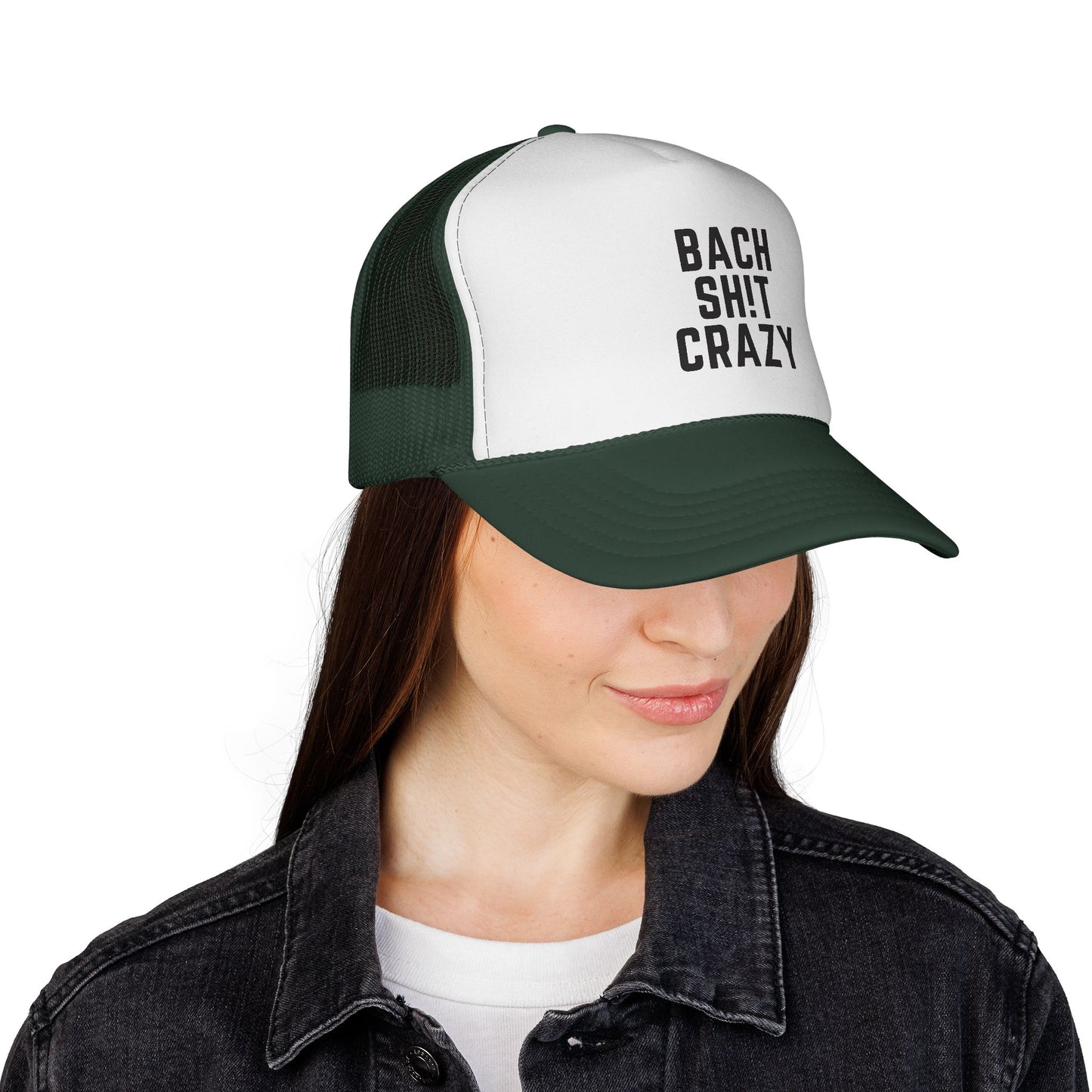 Bach Sh!t Crazy Foam Trucker Hat – Bold Black Font, Adjustable