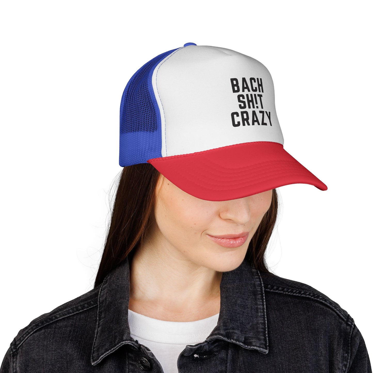 Bach Sh!t Crazy Foam Trucker Hat – Bold Black Font, Adjustable