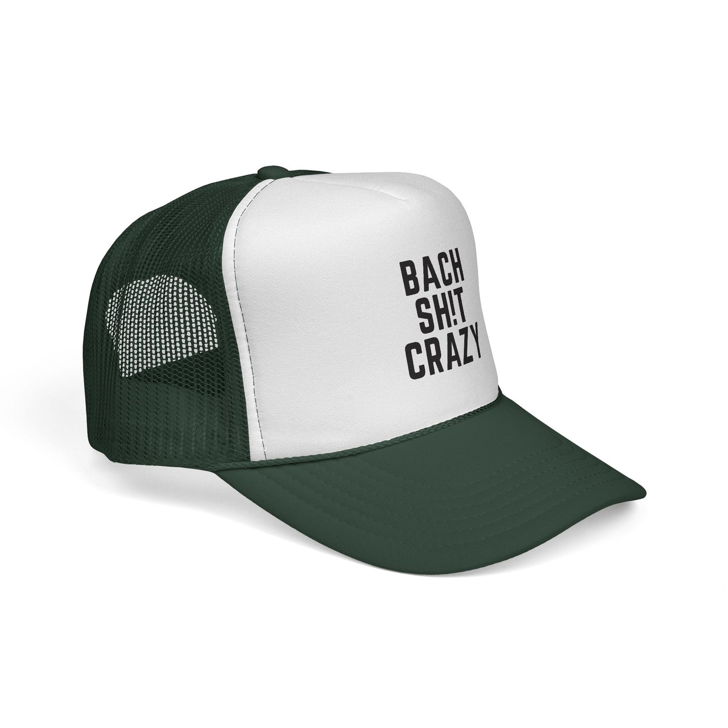 Bach Sh!t Crazy Foam Trucker Hat – Bold Black Font, Adjustable