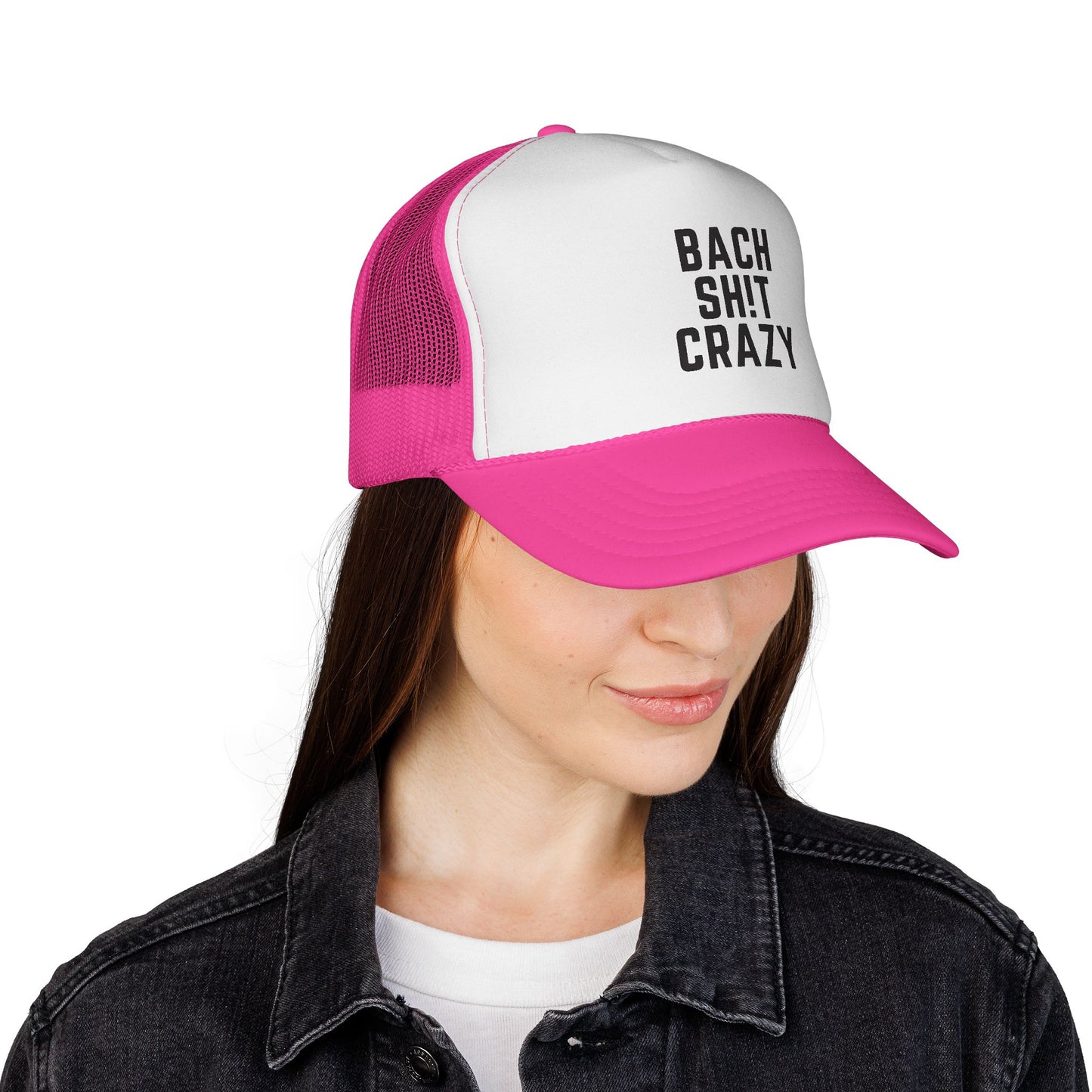 Bach Sh!t Crazy Foam Trucker Hat – Bold Black Font, Adjustable
