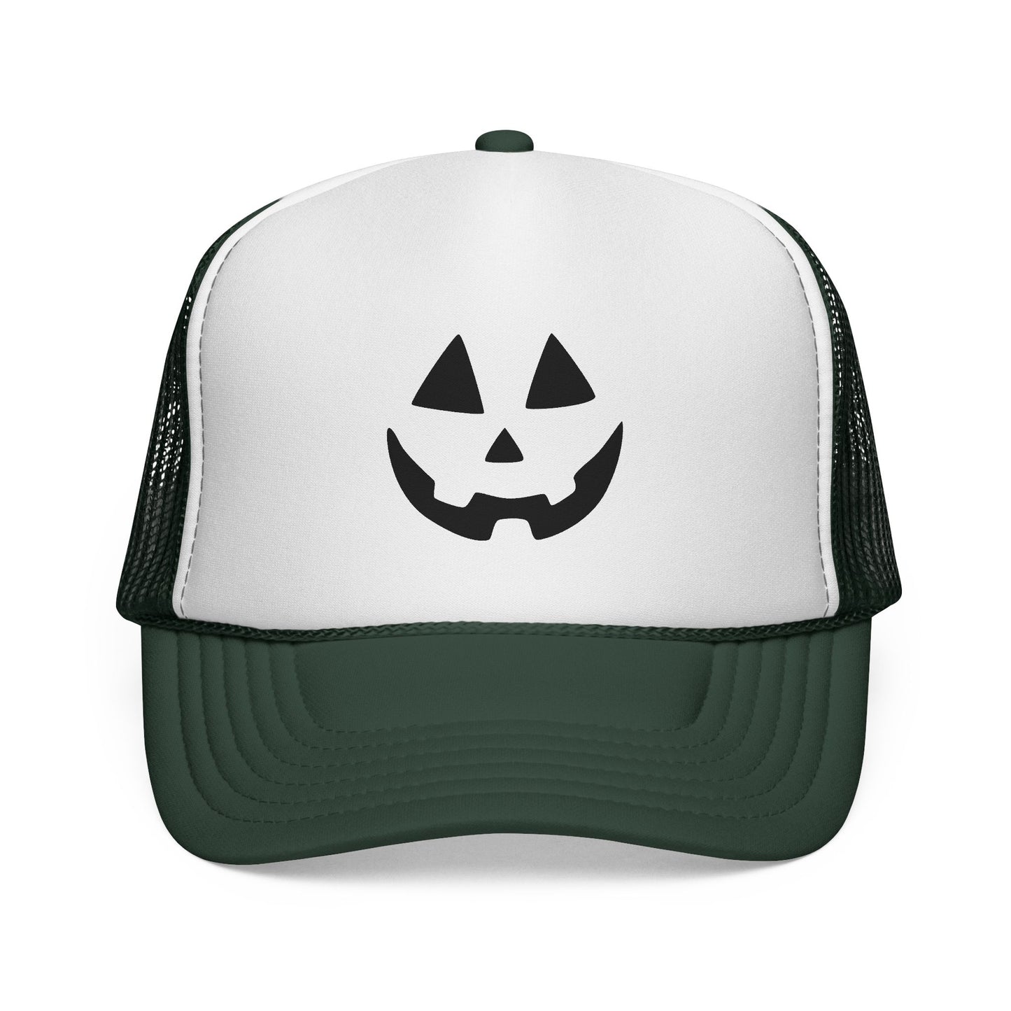 Jack O Lantern Trucker Hat Pink Halloween Hat for Her Fun Fall Style for Halloween Party Pumpkin Face Hat