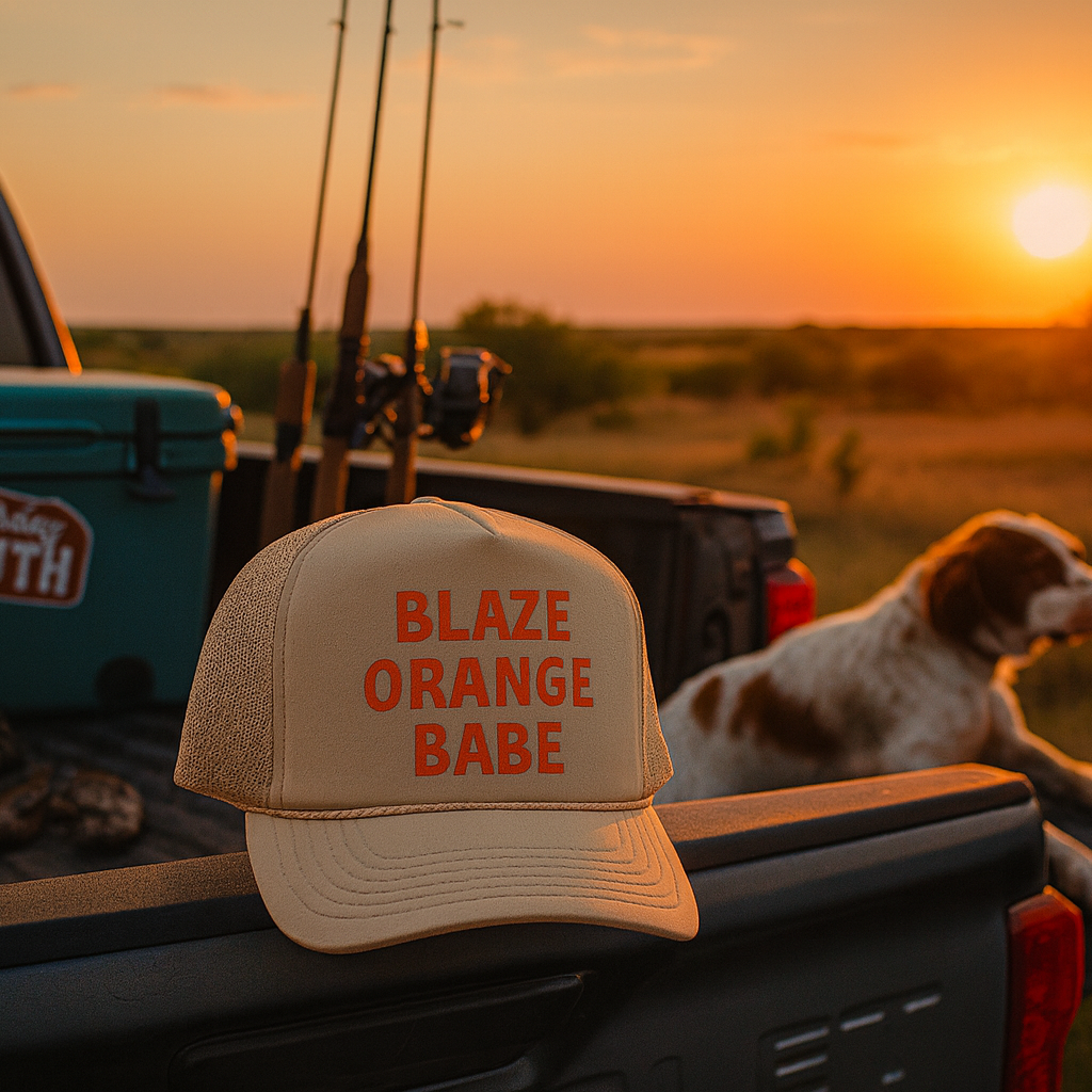 Blaze Orange Babe Foam Trucker Hat Hunting Season Hat for Her Hunting Wife Hat Quail Season Hat Hunting Babe Gear