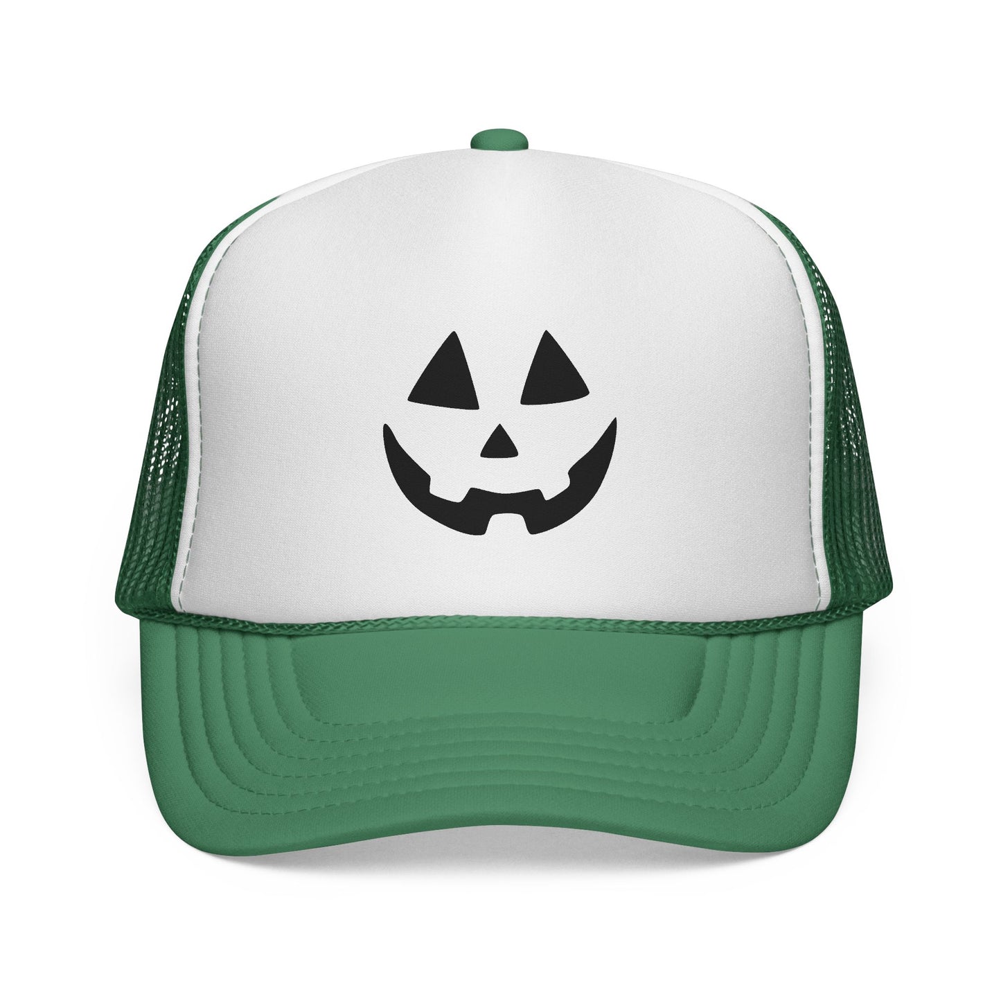 Jack O Lantern Trucker Hat Pink Halloween Hat for Her Fun Fall Style for Halloween Party Pumpkin Face Hat