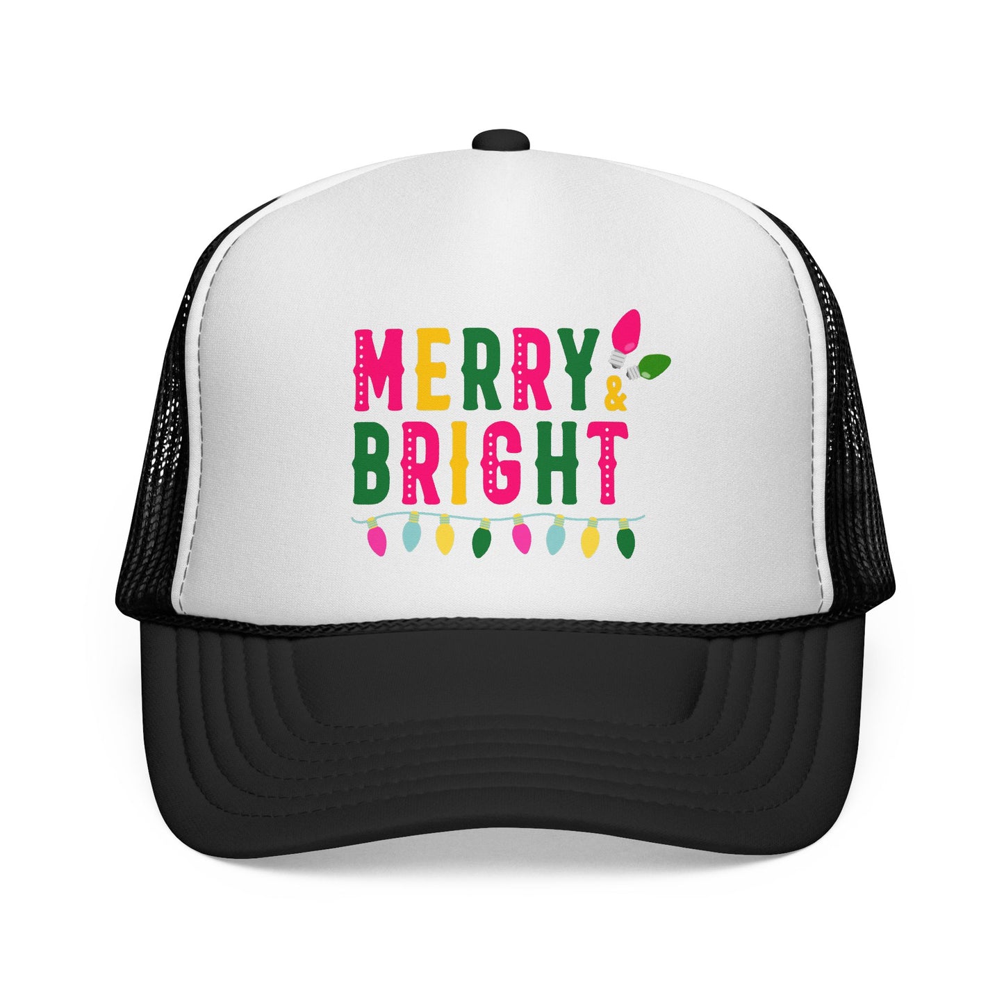 Christmas Trucker Hat Merry And Bright Hat Holiday Party Hat White Elephant Gift Cute Christmas Hat Stocking Stuffer