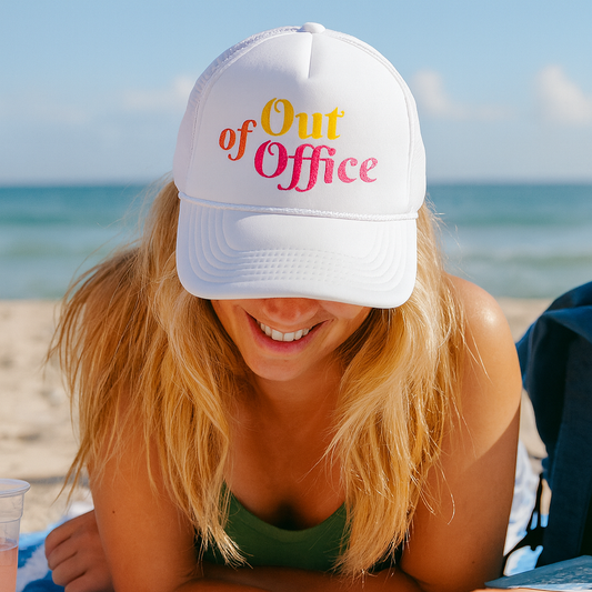 Out of Office Trucker Hat and Beach Trucker Cap